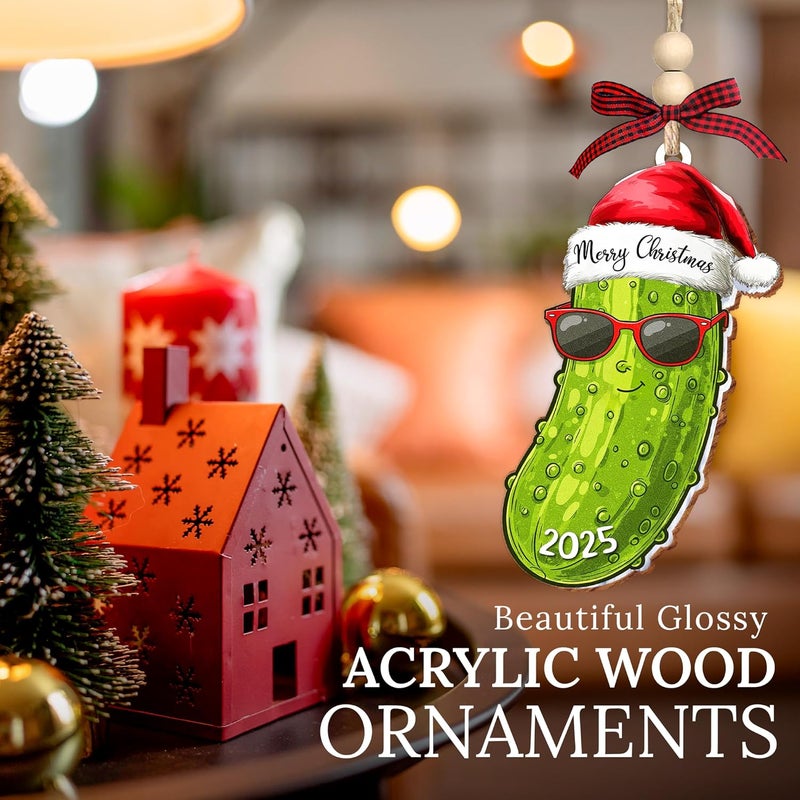 HEXMOZ Christmas Pickle Ornament 2025 - Pickles Themed Gifts for Women Men - Funny Dill Pickles Gifts for Pickle Lovers, Cute Gag Gift Ideas Decor - German Present Christmas Ornament - Image 5